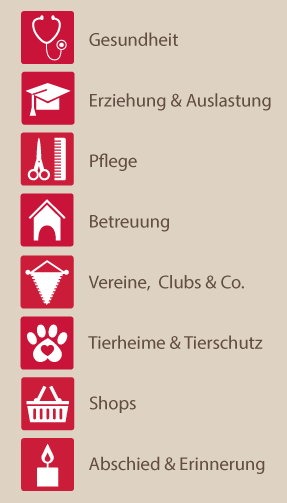 Legende Rubriken Fachpersonen & Dienstleister auf Hundeherz.ch